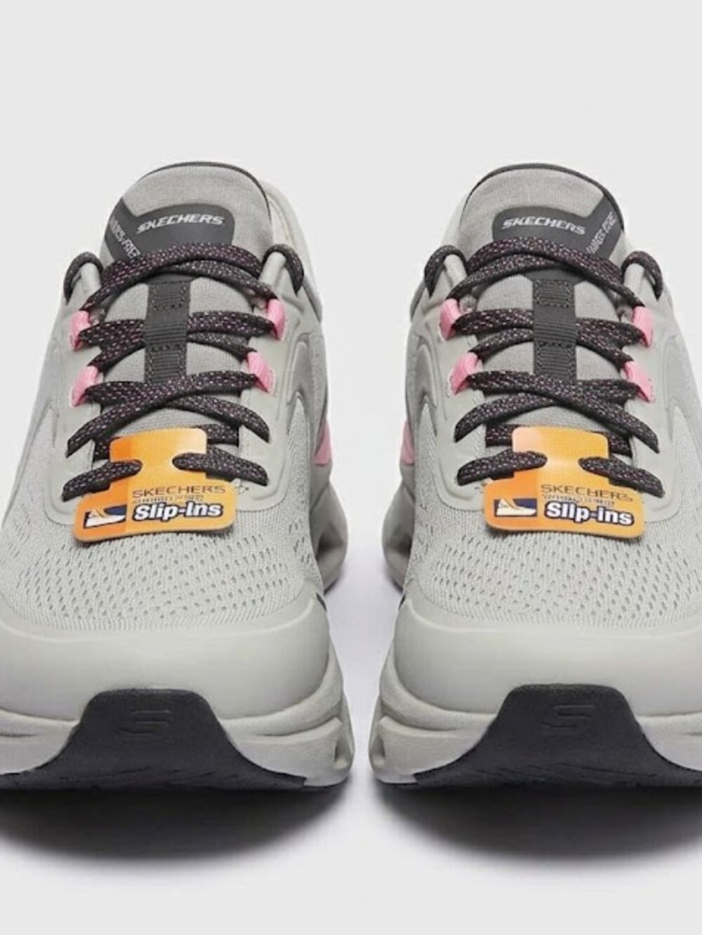 Skechers Women's Slip-ins Grey & Pink Sneakers NIB Size 7.5 - Picture 2 of 8